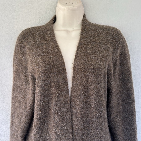 H&M gray brown soft wool open drape front long cardigan sweater size XS - Picture 4 of 13